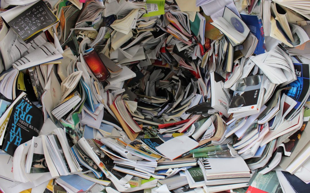 pile of covered books